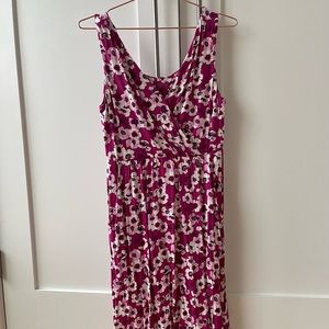 Garnet Hill Floral Sleeveless Dress with Pockets